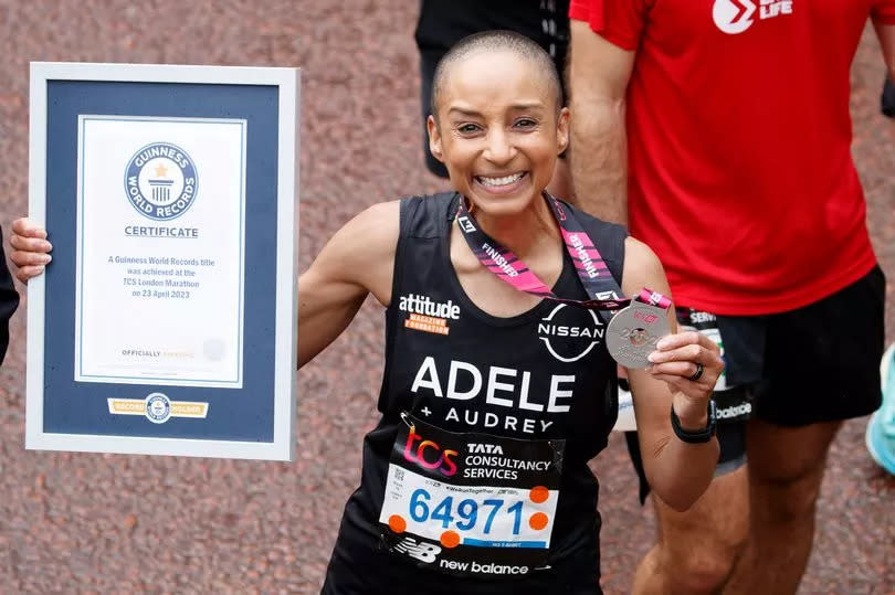 Adele Robert with her world record after the London Marathon 2023