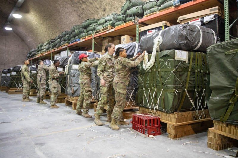U.S. Army soldiers prepare aid drops that were carried out by U.S. Central Command and the Royal Jordanian Air Force into northern Gaza on Tuesday. Photo courtesy of U.S. Central Command