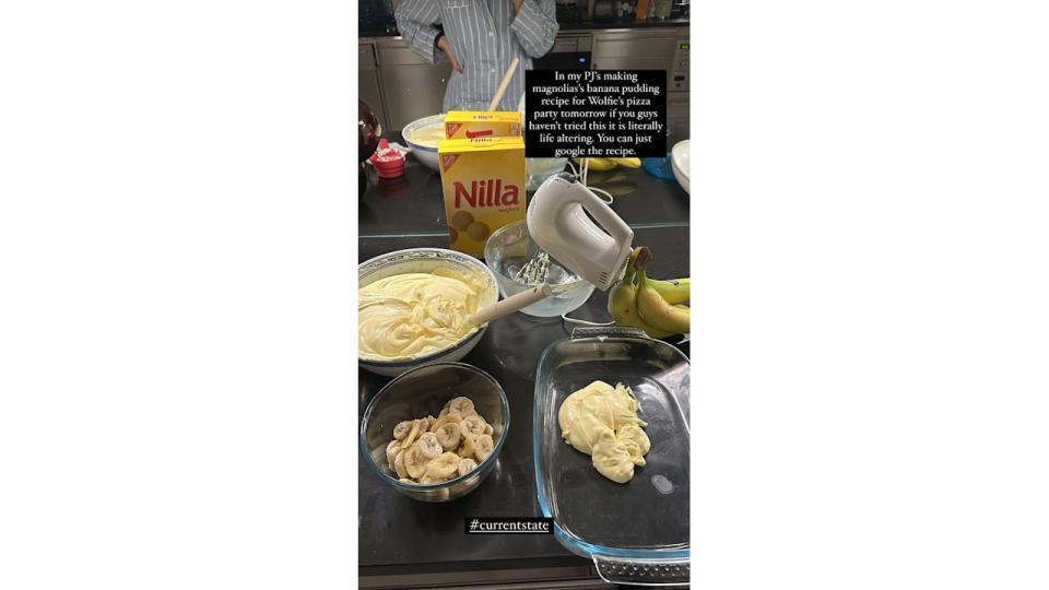 Dara Huang making a banana dessert