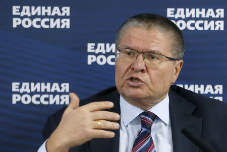 Russian Economy Minister Alexei Ulyukayev speaks during United Russia party congress in Moscow, Russia, February 5, 2016. REUTERS/Maxim Zmeyev/File Photo