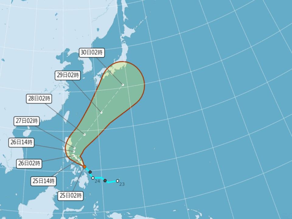 今年第一個颱風「艾維尼」，預估午後生成。（圖：氣象署網站）