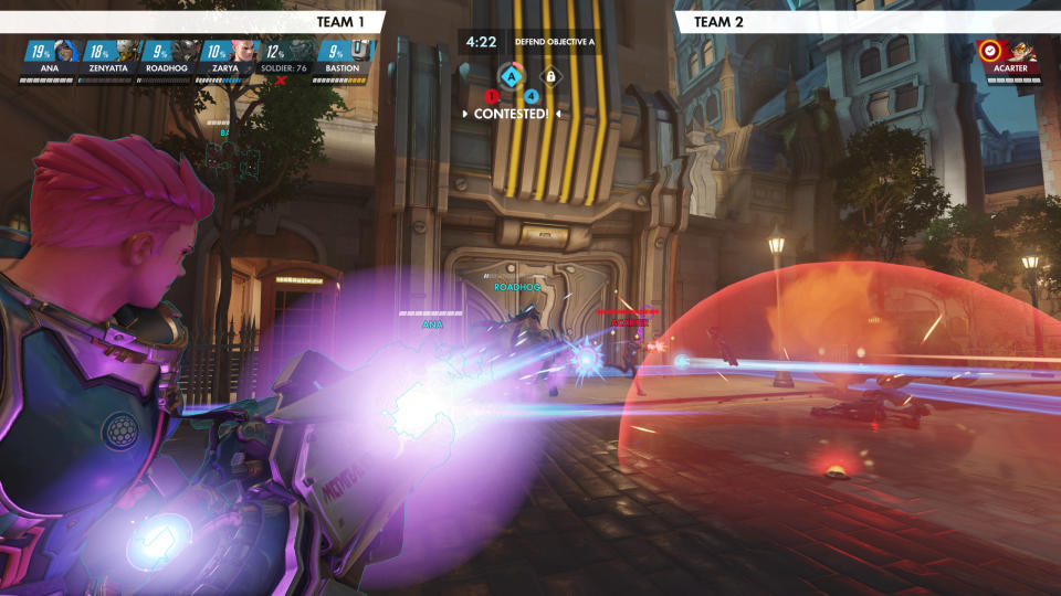 A screenshot from Overwatch using its replay feature.