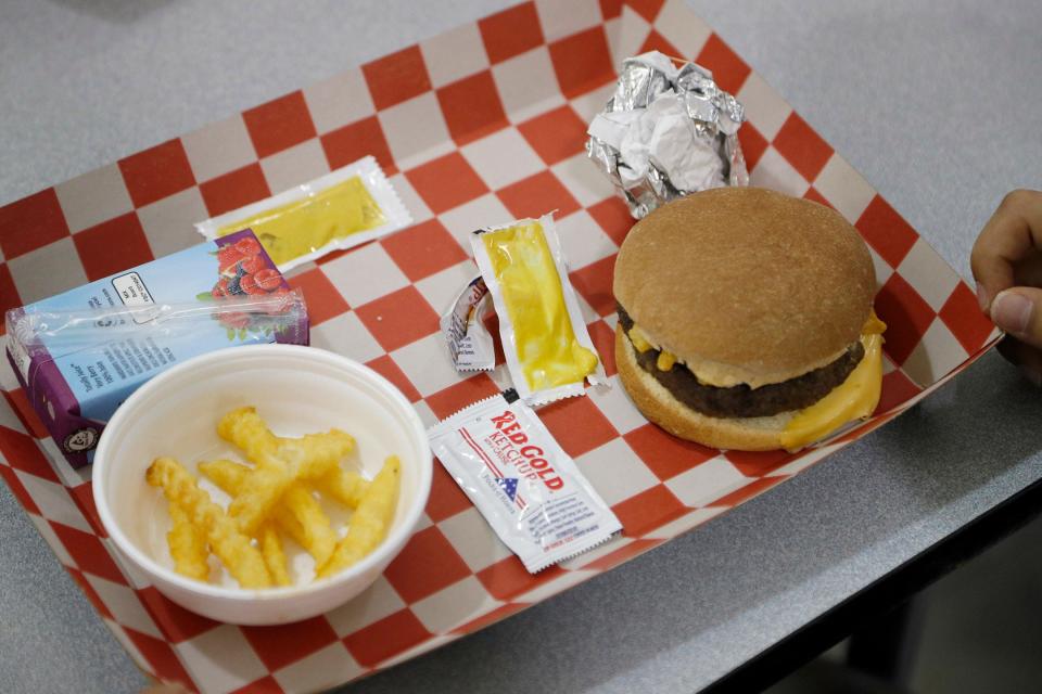 The cheeseburger lunch at Georgetown K-8.