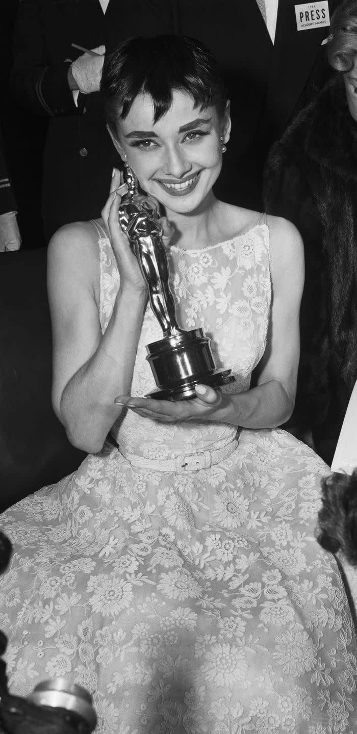 Audrey Hepburn Holding Oscar