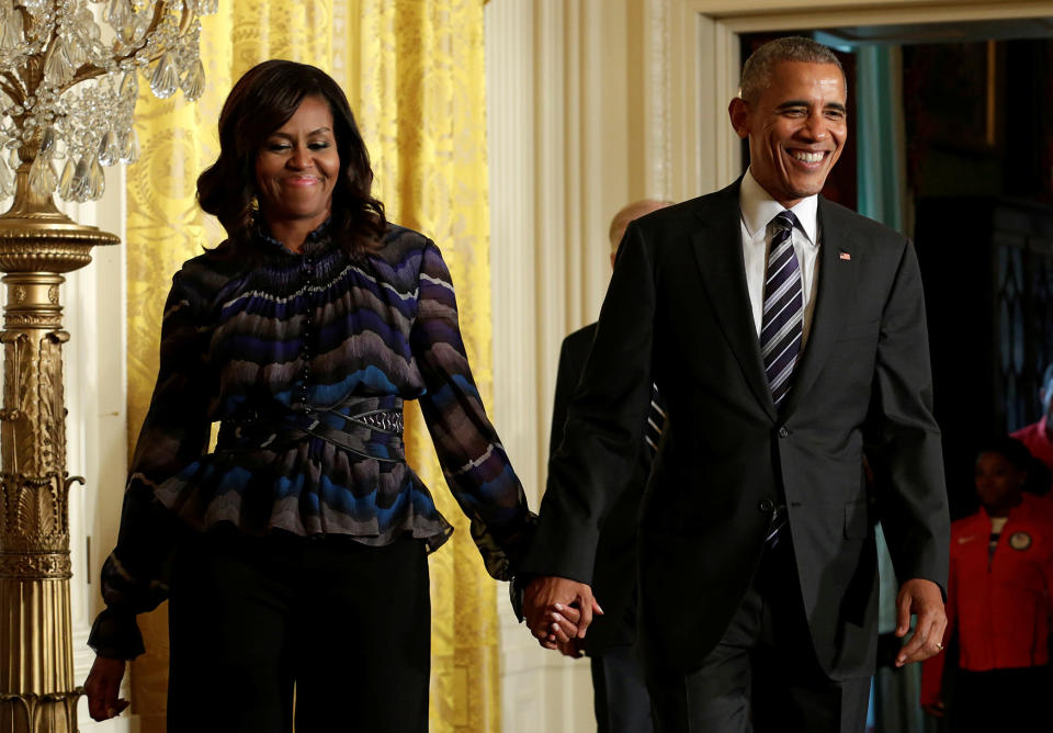 President Obama and Michelle Obama in the White House