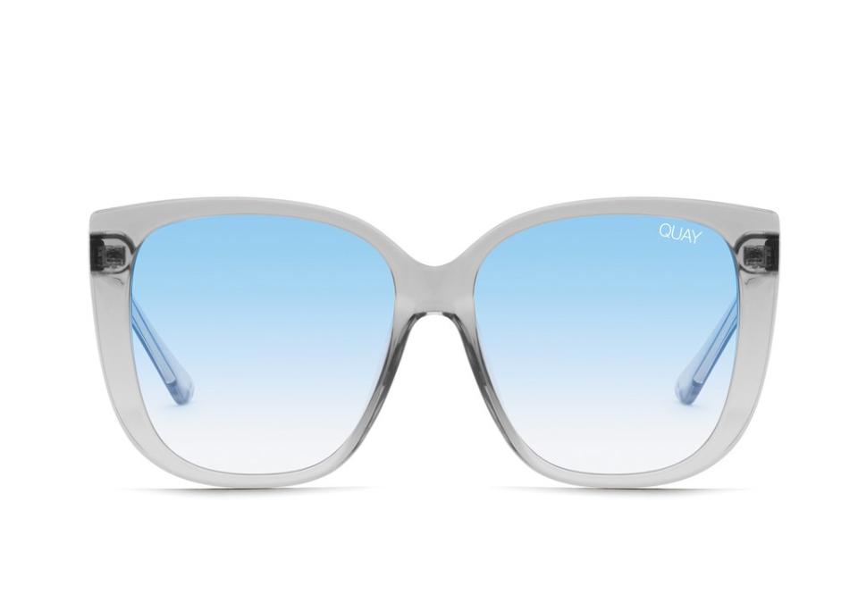 Ever After sunglasses in Grey/Blue. Image via Quay Australia.