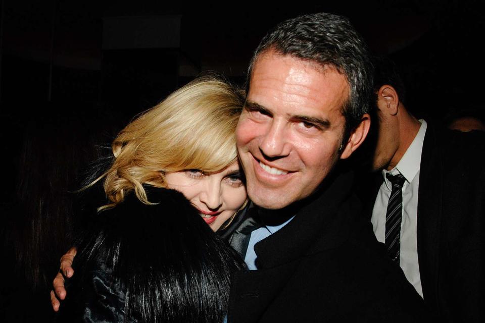 <p>PATRICK MCMULLAN/Patrick McMullan via Getty </p> Madonna and Andy Cohen.