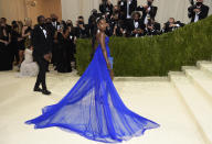 Amanda Gorman attends The Metropolitan Museum of Art's Costume Institute benefit gala celebrating the opening of the "In America: A Lexicon of Fashion" exhibition on Monday, Sept. 13, 2021, in New York. (Photo by Evan Agostini/Invision/AP)