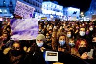 Protest to mark the International Day for the Elimination of Violence against Women, in Madrid