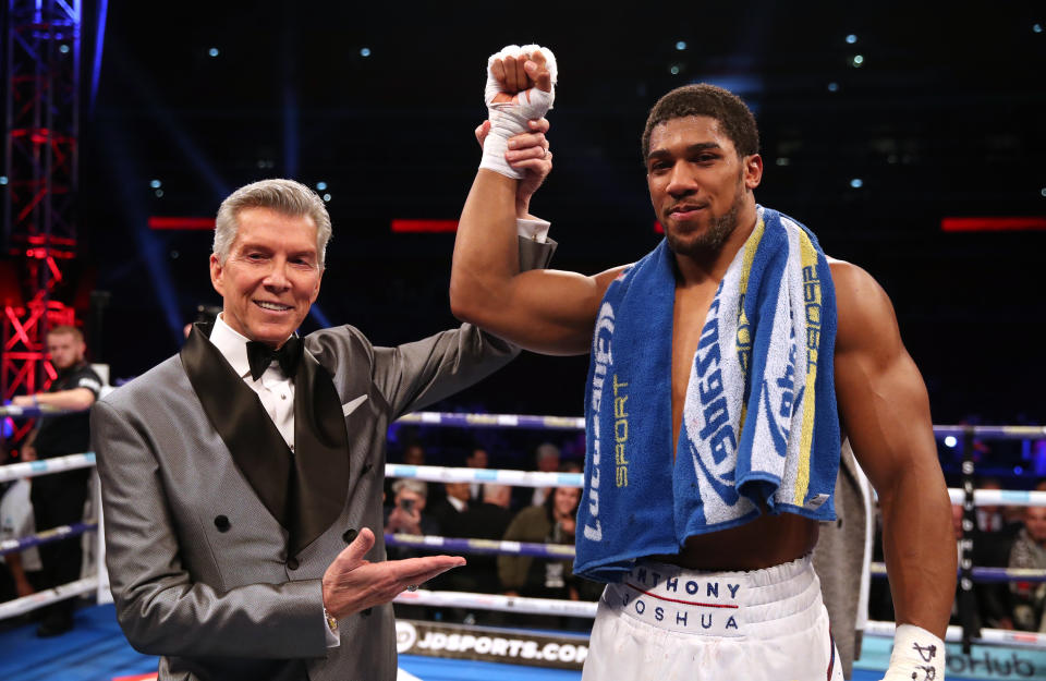 Anthony Joshua isn’t being hasty when it comes to booking a superfight against Tyson Fury or Deontay Wilder. (Getty Images)