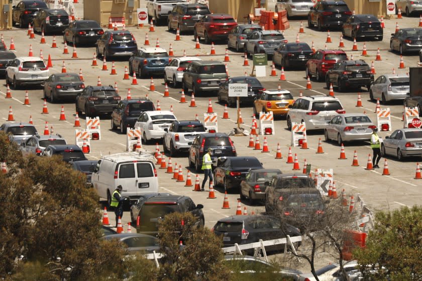 LOS ANGELES, CA - JULY 08: Testing continues Wednesday July 8, 2020 at Dodgers Stadium