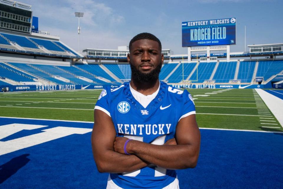 Linebacker D’Eryk Jackson started nine games last season in place of the injured Jacquez Jones but is not being counted on as a full-time starter for the first time at Kentucky.