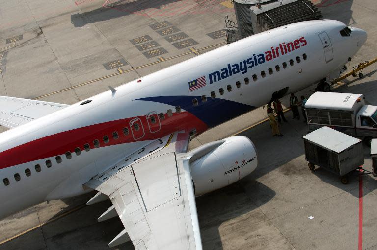Ground staff prepare a Malaysian Airlines aircraft for take-off at Kuala Lumpur International Airport, on November 27, 2012