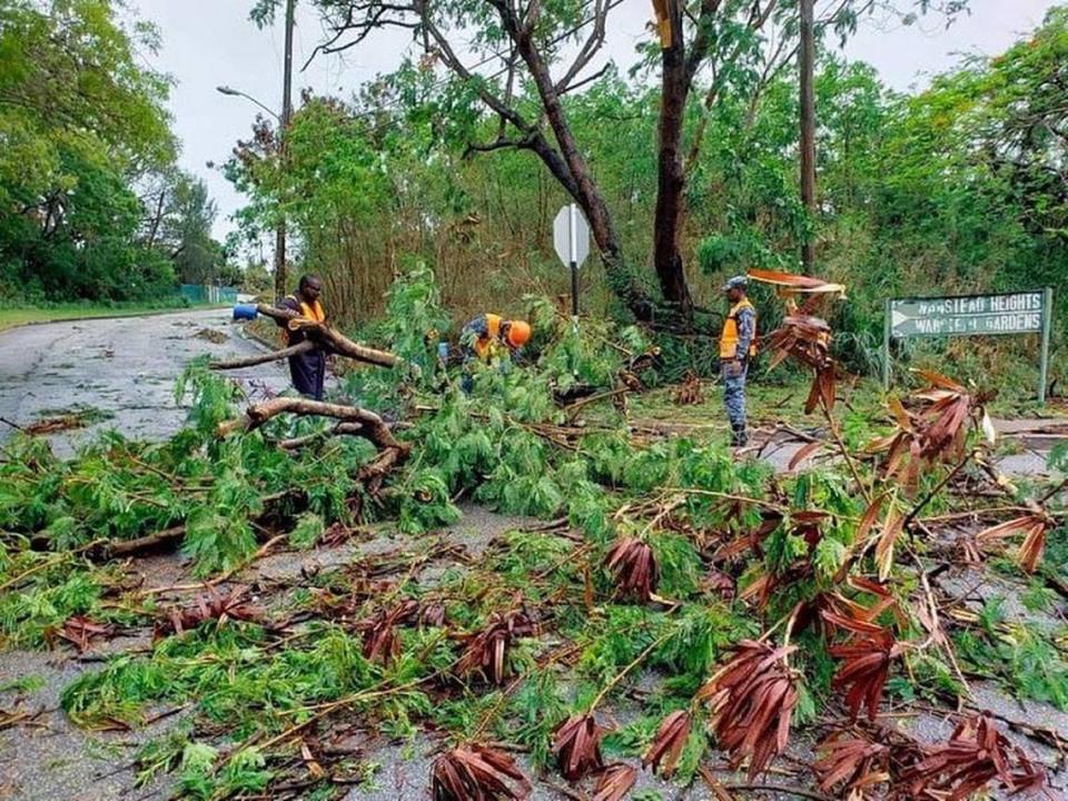 In the aftermath of Hurricane Elsa, members of the Barbados Defense Force were deployed to assist with damage assessments, route clearances and rehabilitative support on Friday, July 2, 2021.