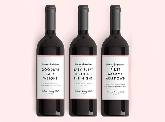 Mommy Milestone Wine Labels