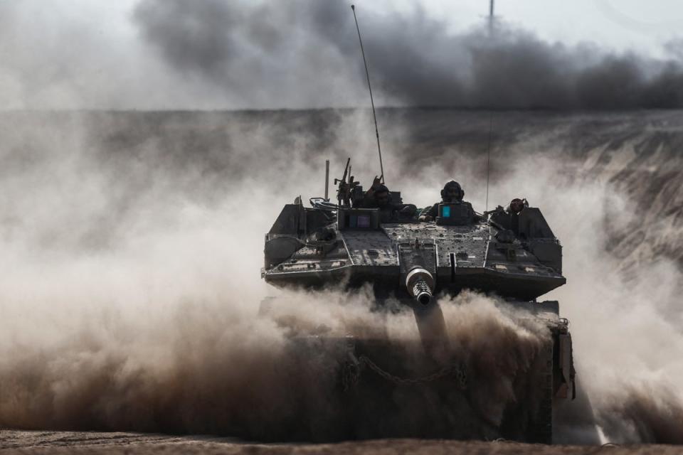 Israeli tanks move towards Rafah in the Gaza Strip (Middle East Images/AFP via Getty)