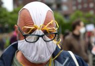 Protest against the government's restrictions following the coronavirus disease (COVID-19) outbreak, in Frankfurt