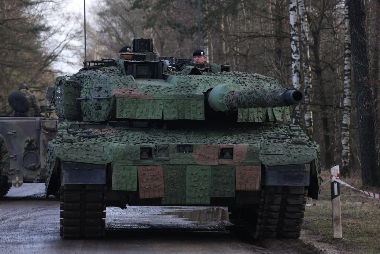 A German Leopard 2 heavy battle tank of the type destined for Ukraine. Getty Images