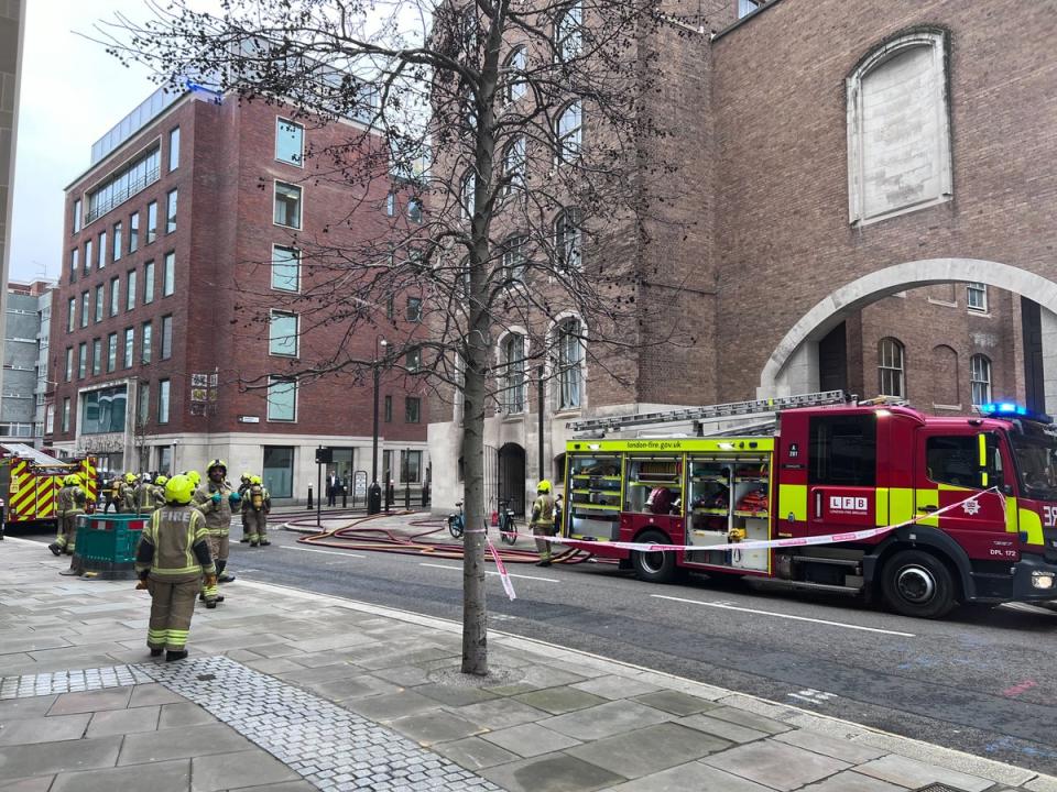 Fire fighters attending the incident in central London (The Independent)