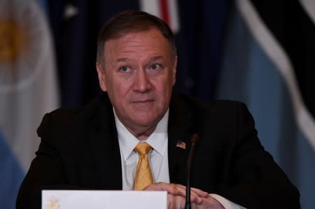 U.S. Secretary of State Mike Pompeo attends an event hosted by the U.S. Department of State's Energy Resources Governance Initiative in New York City