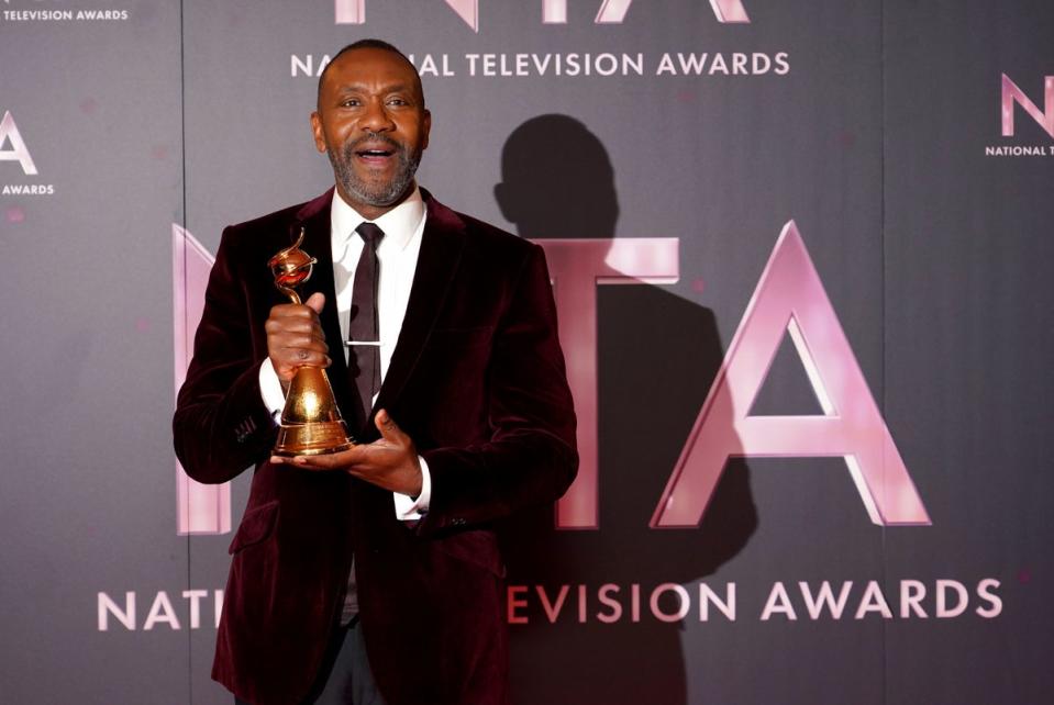 National Television Awards 2022: Sir Lenny Henry in the press room after winning the Special Recognition Award at the National Television Awards 2022 (PA)