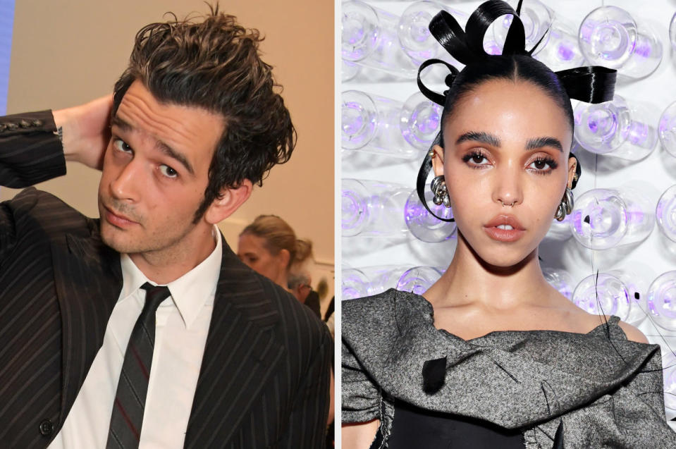 Side-by-side of Matty Healy and FKA Twigs