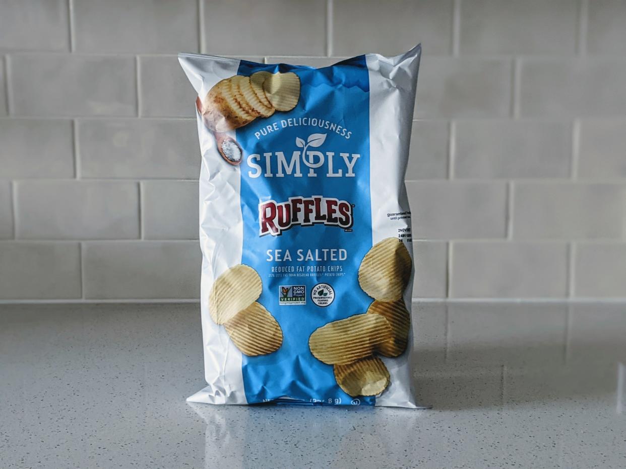 Simply Ruffles Sea Salted Reduced Fat Potato Chips | Best Low-Fat Chip, runner up