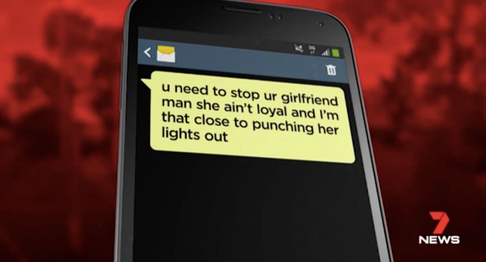 A text message sent to the girl. Source: 7 News