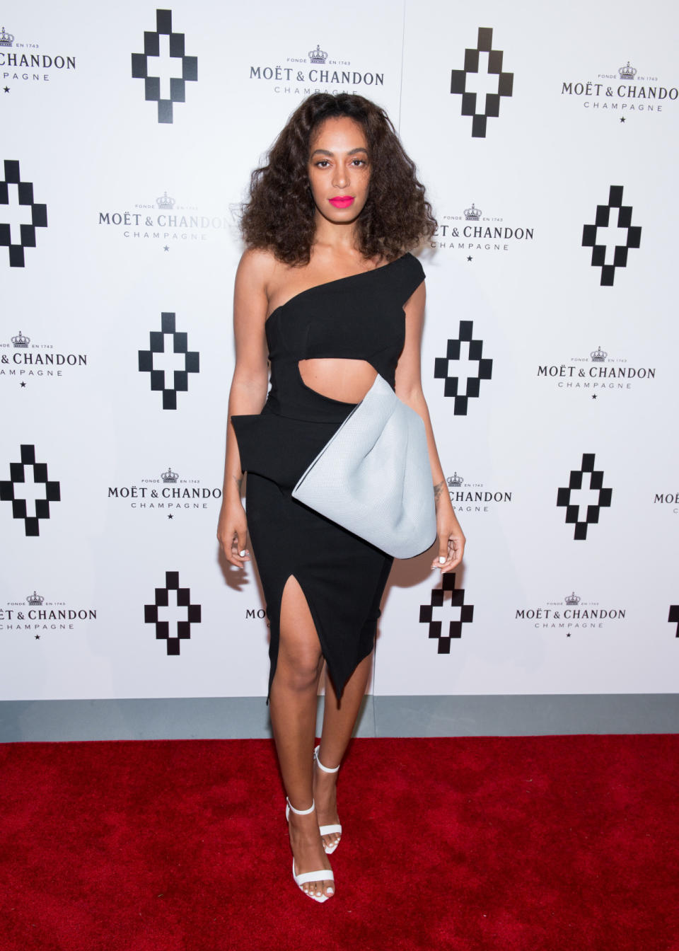 Solange Knowles in a Maticevski black cutout dress.