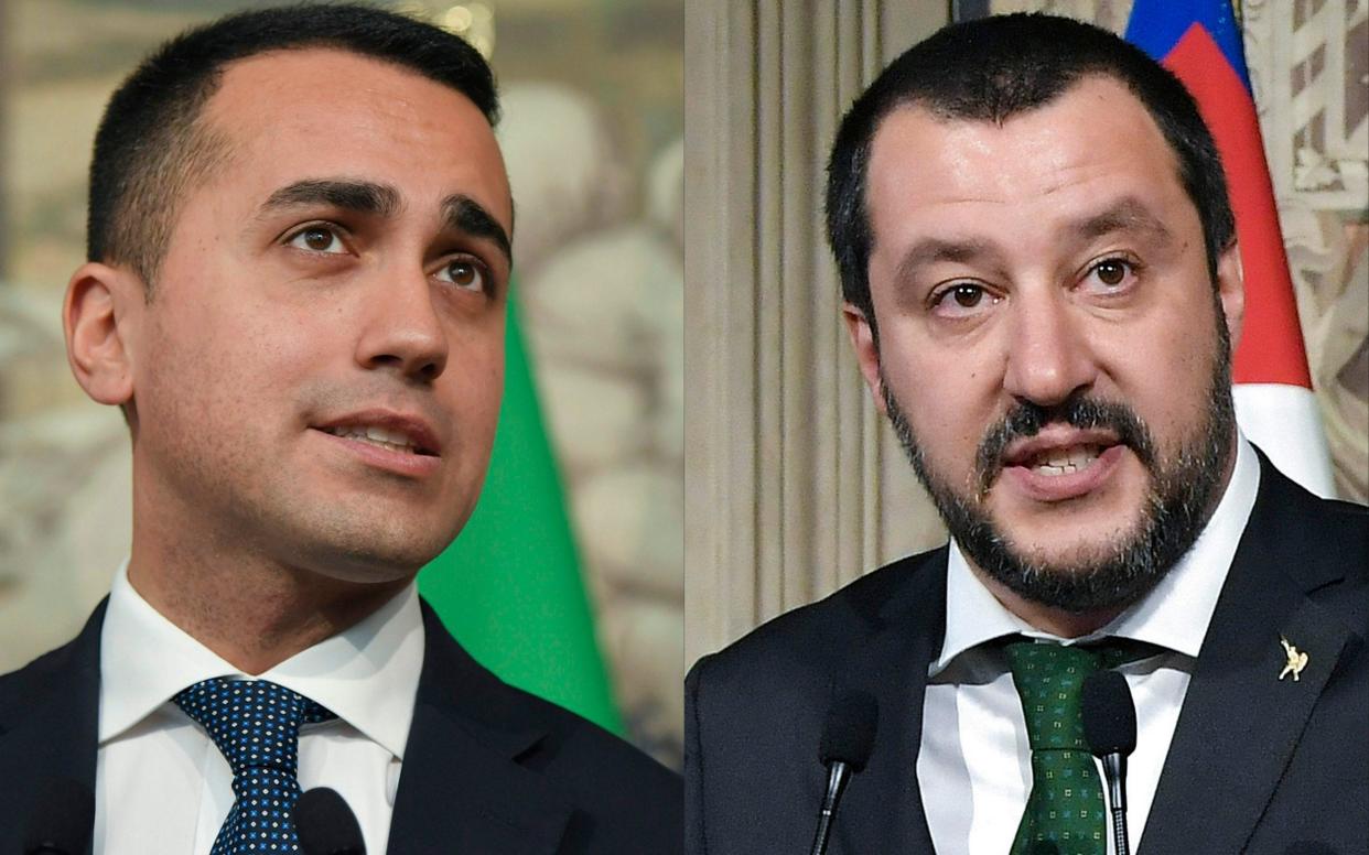 Luigi Di Maio of the Five Star Movement and Matteo Salvini of the Lega will both be ministers in the new government - AFP