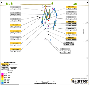 O'Brien Gold Project: Trend #3 cross section