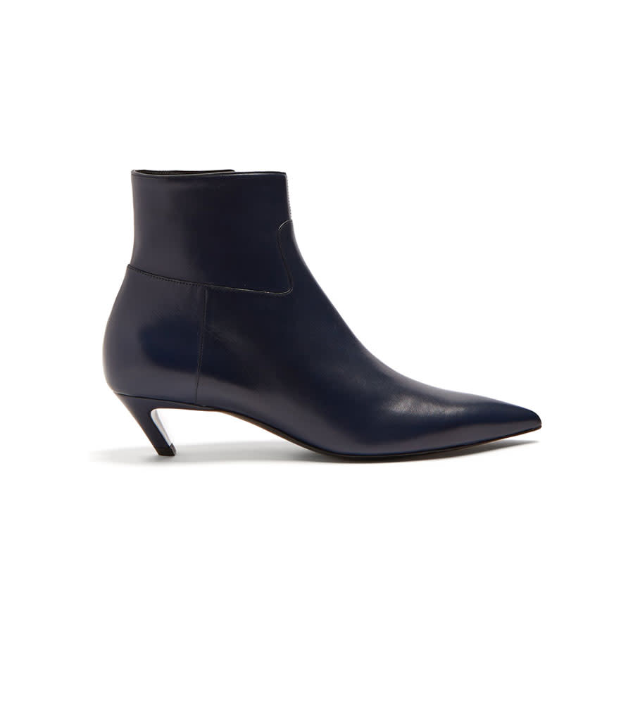 Balenciaga Slash leather bootie, $545, matchesfashion.com.