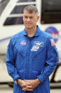 SpaceX Crew 2 member NASA astronaut Shane Kimbrough arrives at the Kennedy Space Center in Cape Canaveral, Fla., Friday, April 16, 2021. The launch to the International Space Station is targeted for April 22. (AP Photo/John Raoux)