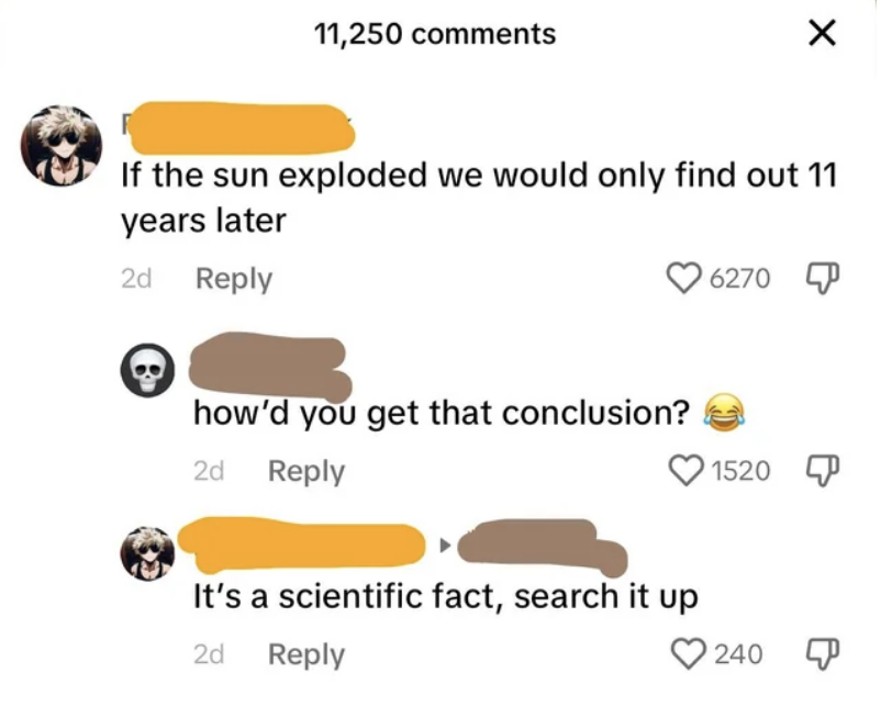 "It's a scientific fact, search it up"