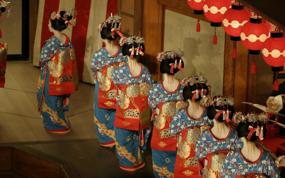 Maiko debuts at Miyako Odori, one of four major spring shows in Kyoto's five geisha districts