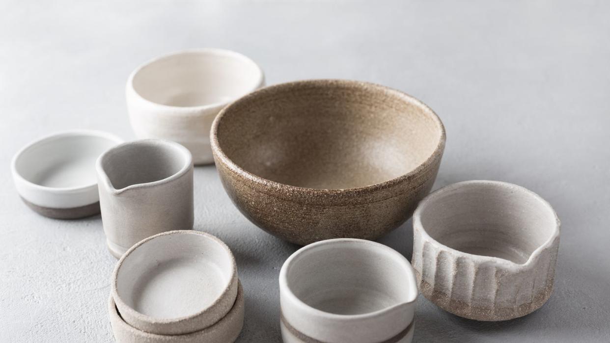 ceramic tableware close up