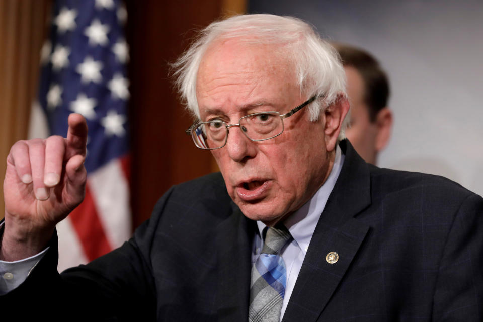 Sen. Bernie Sanders at a news conference, Jan. 16, 2019. (Photo: Yuri Gripas/Reuters)