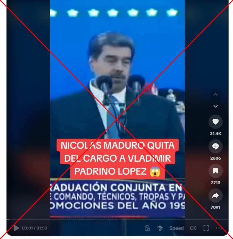 <span>Captura de pantalla de una publicación en TikTok, hecha el 4 de julio de 2024</span>