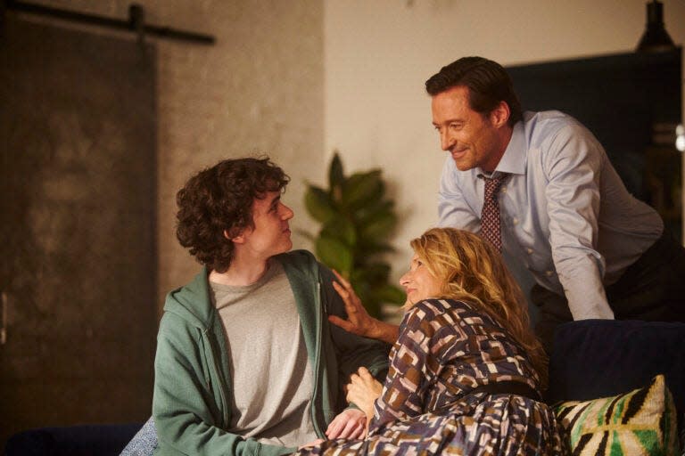 Hugh Jackman (Peter) and Laura Dern (Kate) play the divorced parents of Zen McGrath (Nicholas), in 2022 indie film "The Son." It will show Tuesday Jan. 24 in the Bama Theatre, as part of the Bama Art House film series.