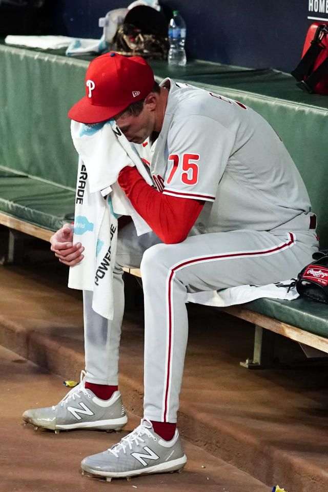 Philadelphia Phillies relief pitcher Connor Brogdon (75) and the