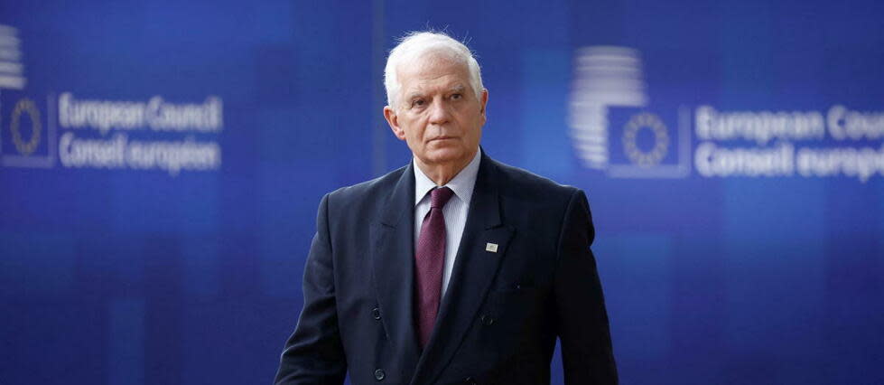 Josep Borrell, chef de la diplomatie des 27, arrive au sommet européen à Bruxelles le 23 mars 2023.  - Credit:KENZO TRIBOUILLARD / AFP