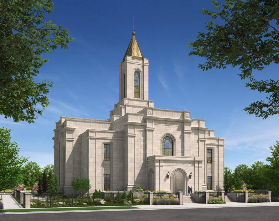 An artist’s rendering of the Montpelier Idaho Temple released by The Church of Jesus Christ of Latter-day Saints on March 6, 2023. | The Church of Jesus Christ of Latter-day Saints