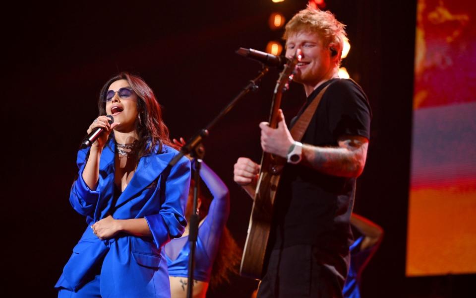 Camila Cabello and Ed Sheeran at the concert in Birmingham - GETTY IMAGES