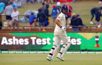 Cricket - Australia v England - Ashes test match - WACA Ground, Perth, Australia, December 17, 2017 - England's Dawid Malan runs off the ground as rain delays play during the fourth day of the third Ashes cricket test match. REUTERS/David Gray