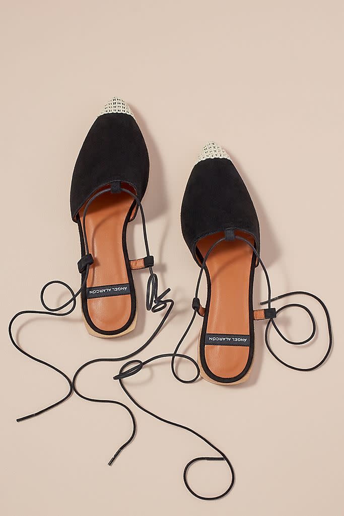 Kat Tie-Up Lace Flats (Anthropologie)