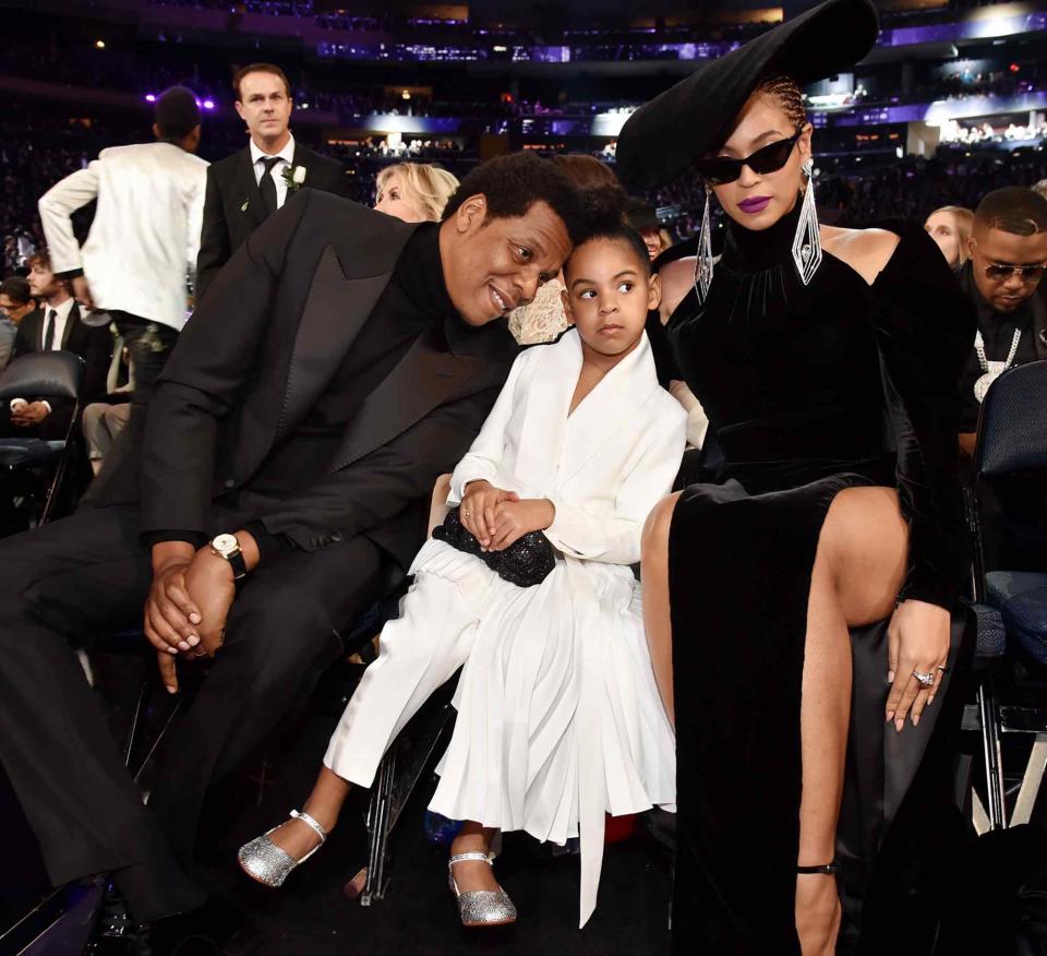 Kevin Mazur/Getty Jay Z, daughter Blue Ivy Carter and recording artist Beyonce attend the 60th Annual GRAMMY Awards at Madison Square Garden on January 28, 2018 in New York City