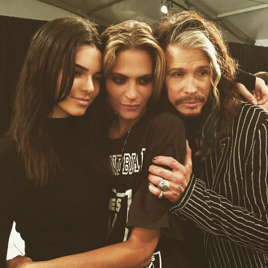 Kendall Jenner hung out with Steve Tyler after the Givenchy SS16 show. [Photo: Instagram/Kendall Jenner]
