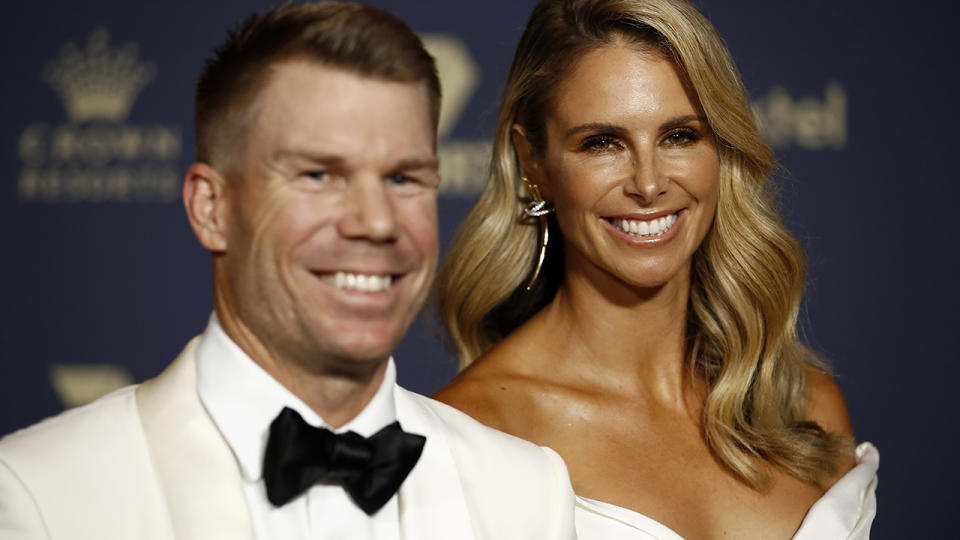 David and Candice Warner, pictured here at the Cricket Australia Awards in February.