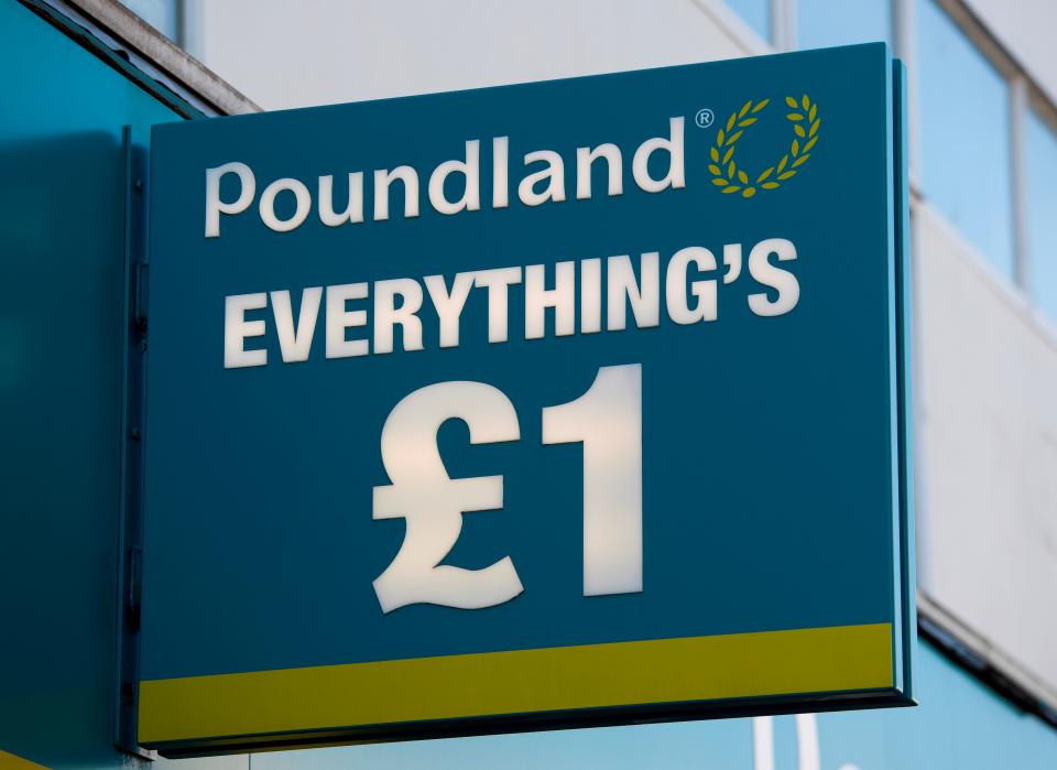 Poundland Everything's £1 sign on a high street store front. (Photo: Getty Images)