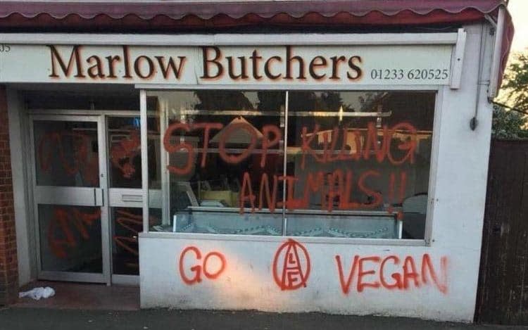 The staff at Marlow Butchers fear more attacks after graffiti was daubed on their shop - Facebook